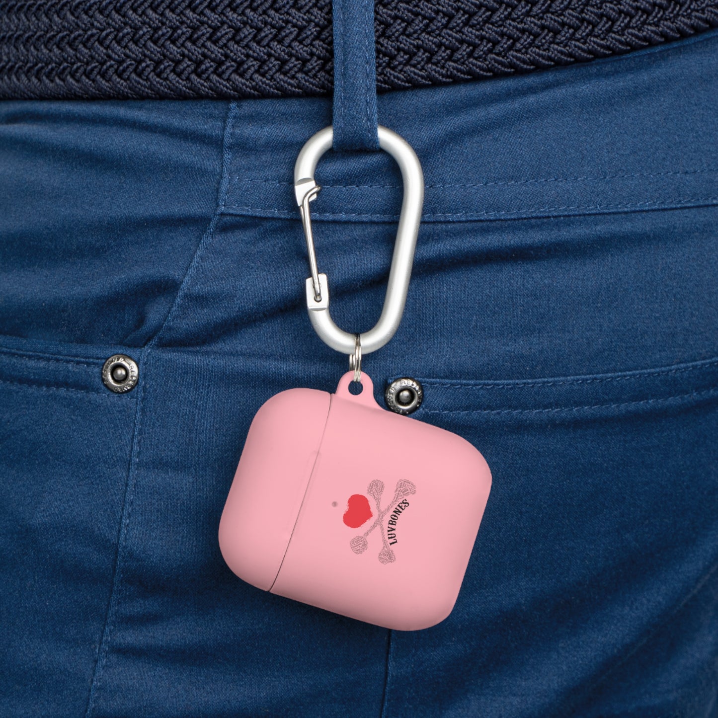 Luvbones - Hearts & Crossbones Stylish AirPods Case Cover | Fun Accessory, Unique Gift, Wireless Earbuds Cover, Trendy Tech Protection
