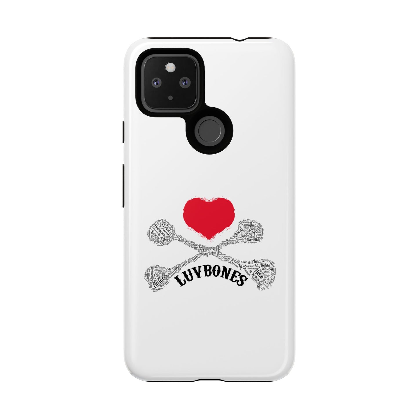 Luvbones - Hearts & Crossbones Phone Case, Tough Cases, Unique Smartphone Accessory, Gift for Him or Her
