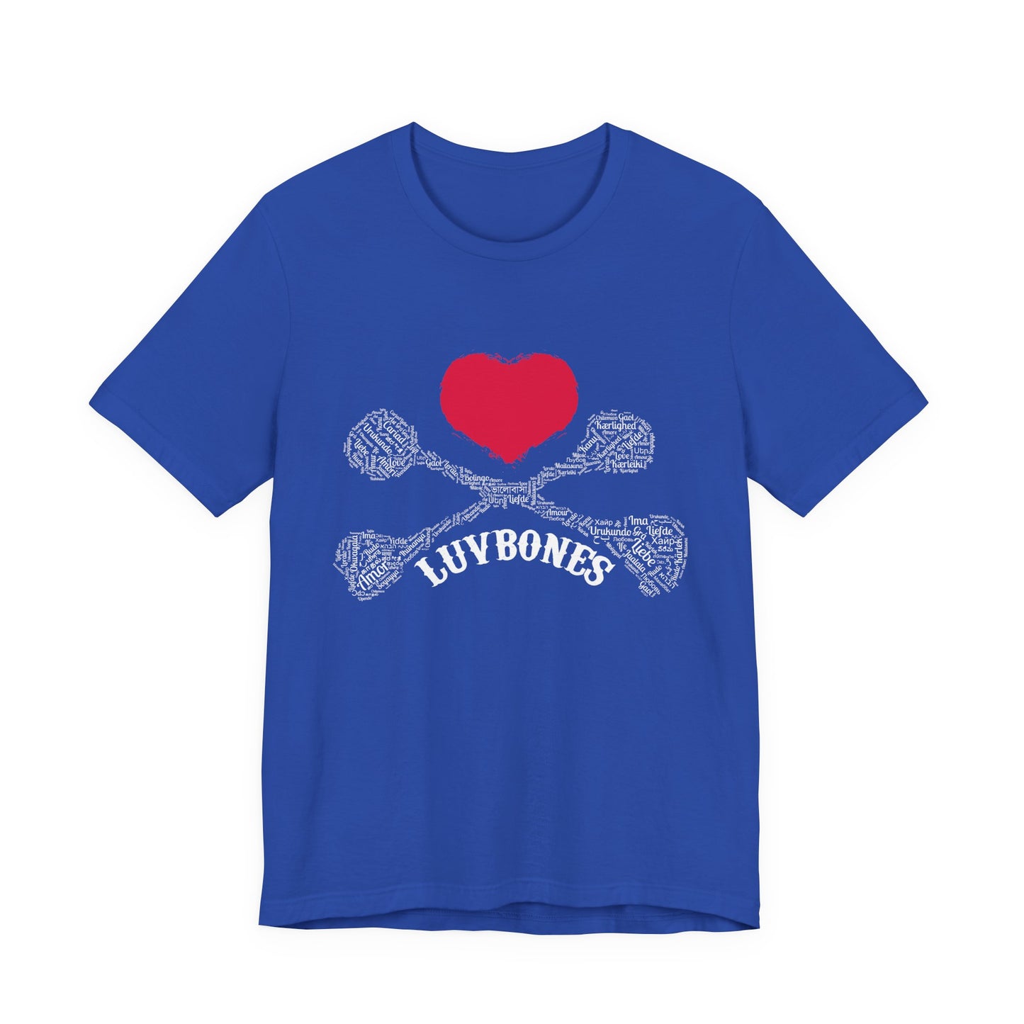 Luvbones - Hearts & Crossbones Unisex Tee, Graphic T-Shirt, Casual Wear, Music Lover Gift, Valentine's Day Shirt, Rock & Roll Style