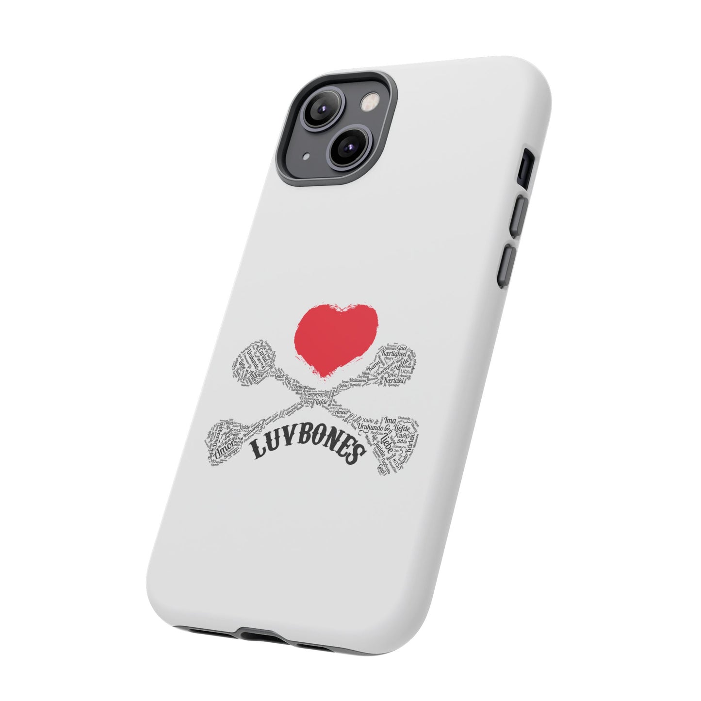 Luvbones - Hearts & Crossbones Phone Case, Tough Cases, Unique Smartphone Accessory, Gift for Him or Her