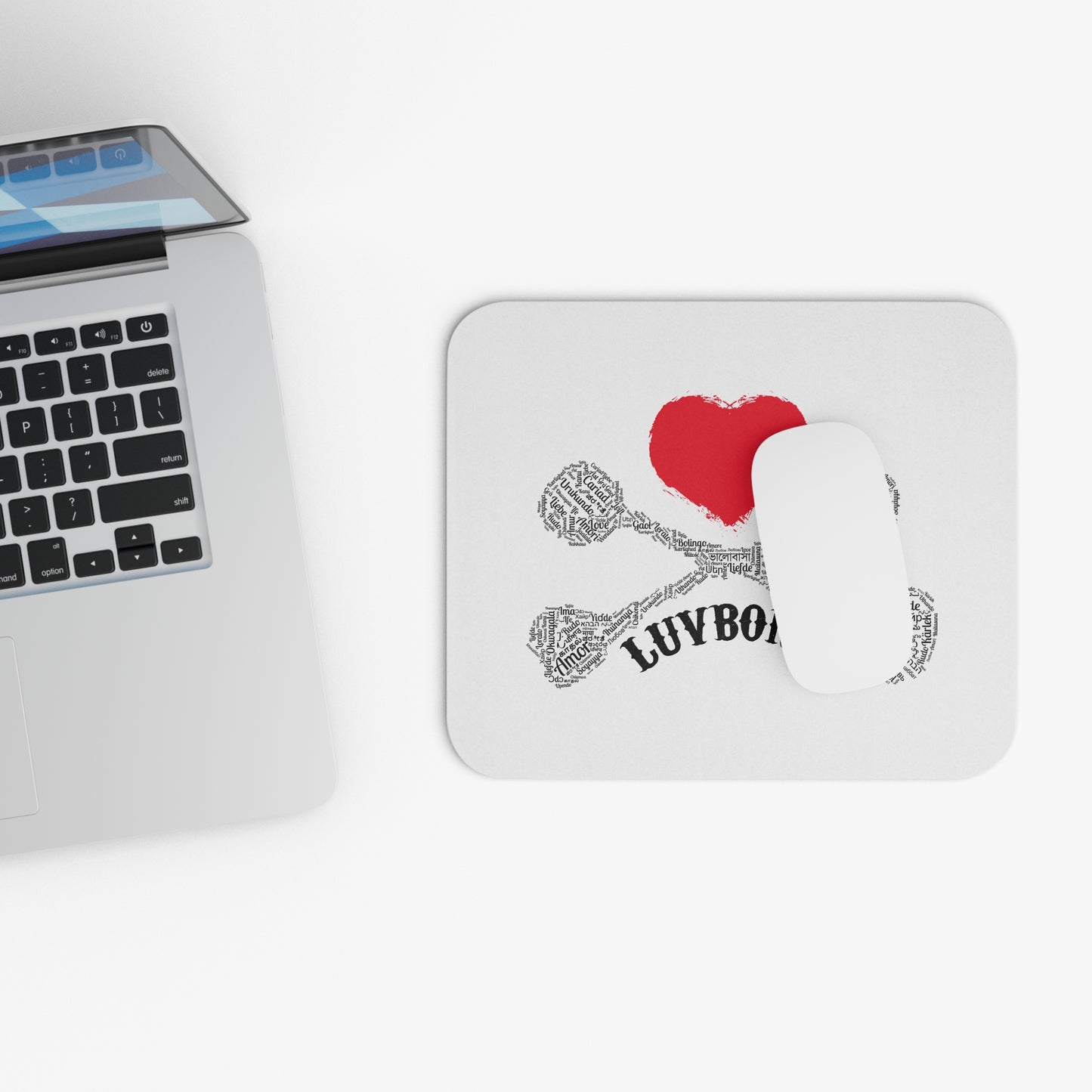 Luvbones - Hearts & Crossbones Mouse Pad | Unique Desk Accessory, Gamer Gift, Office Decor, Valentine's Day