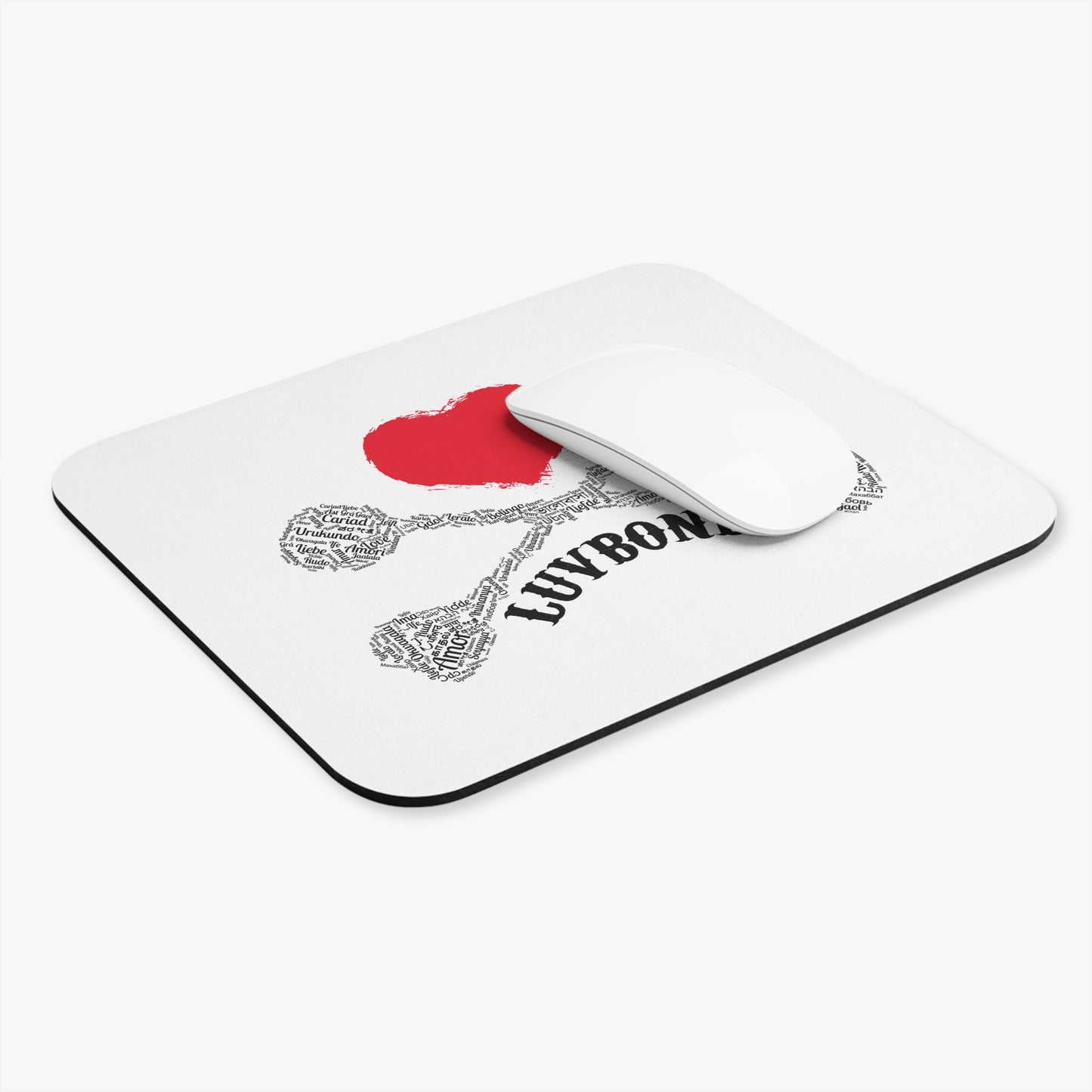Luvbones - Hearts & Crossbones Mouse Pad | Unique Desk Accessory, Gamer Gift, Office Decor, Valentine's Day