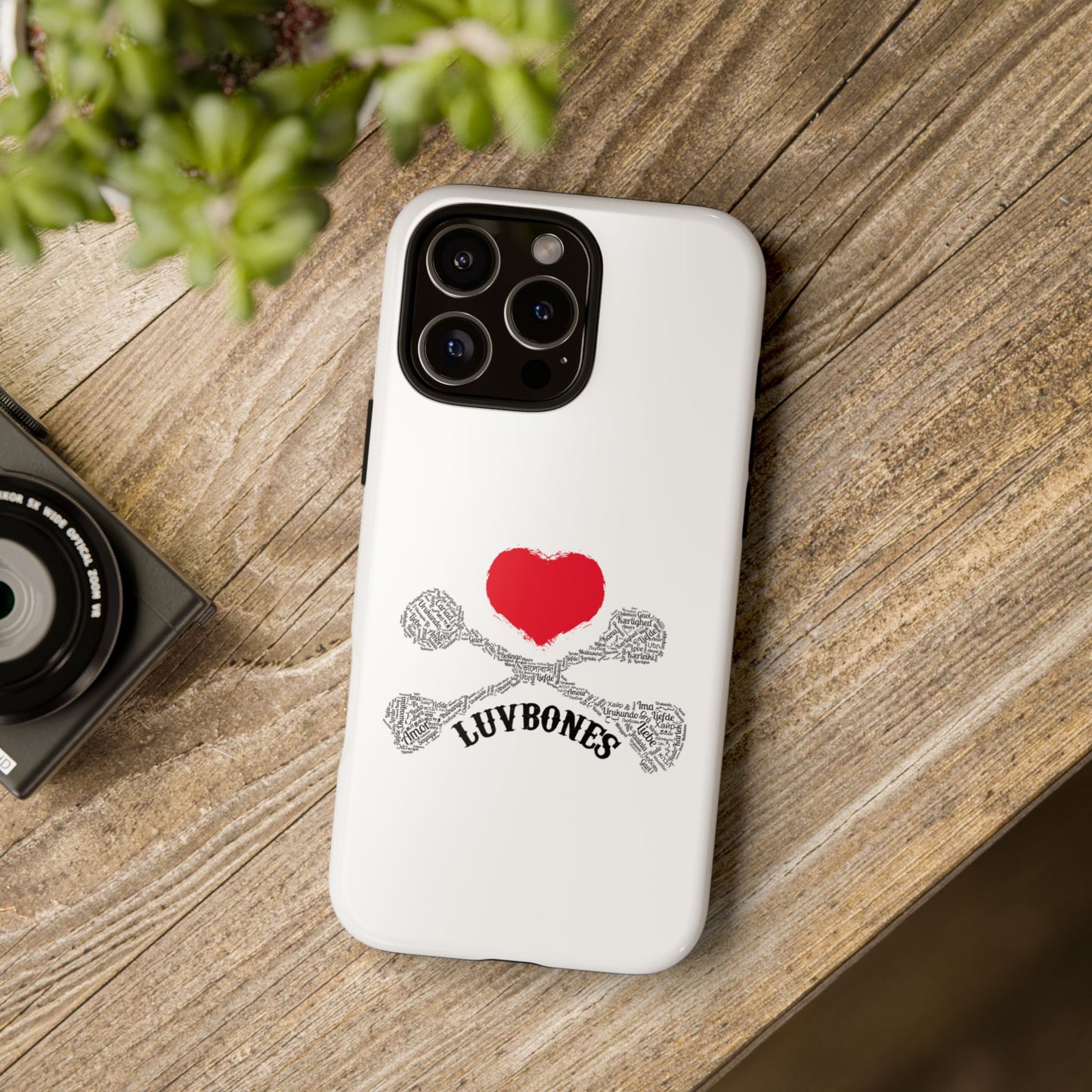 Luvbones - Hearts & Crossbones Phone Case, Tough Cases, Unique Smartphone Accessory, Gift for Him or Her