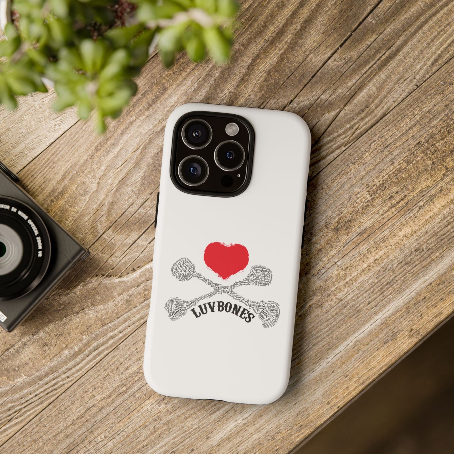 Luvbones - Hearts & Crossbones Phone Case, Tough Cases, Unique Smartphone Accessory, Gift for Him or Her