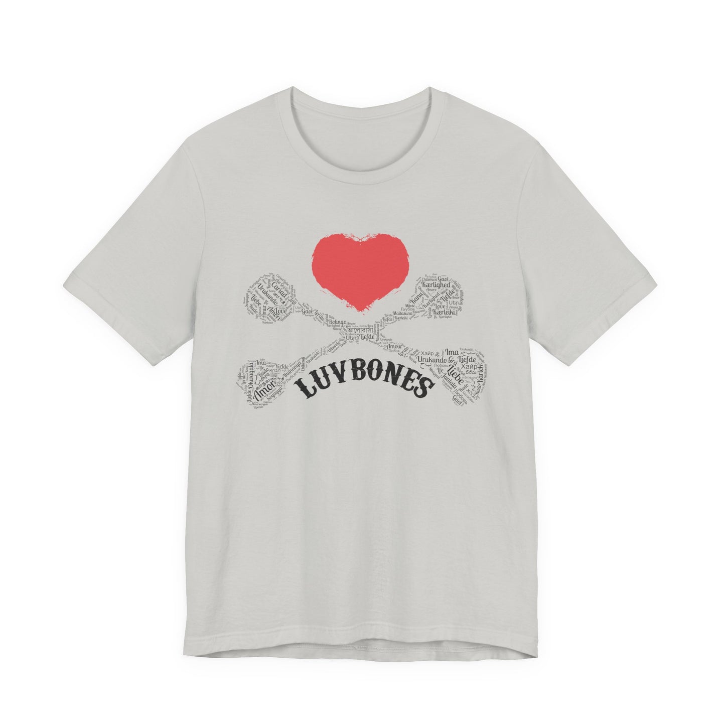 Luvbones - Hearts & Crossbones Unisex Tee, Graphic T-Shirt, Casual Wear, Music Lover Gift, Valentine's Day Shirt, Rock & Roll Style
