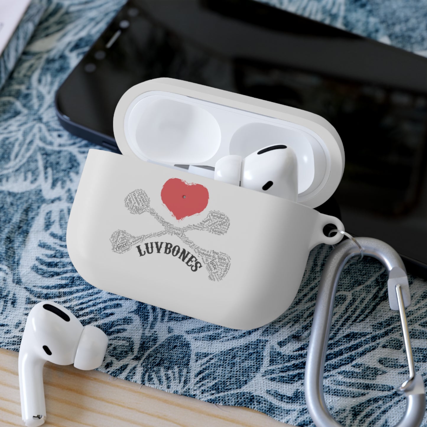 Luvbones - Hearts & Crossbones Stylish AirPods Case Cover | Fun Accessory, Unique Gift, Wireless Earbuds Cover, Trendy Tech Protection