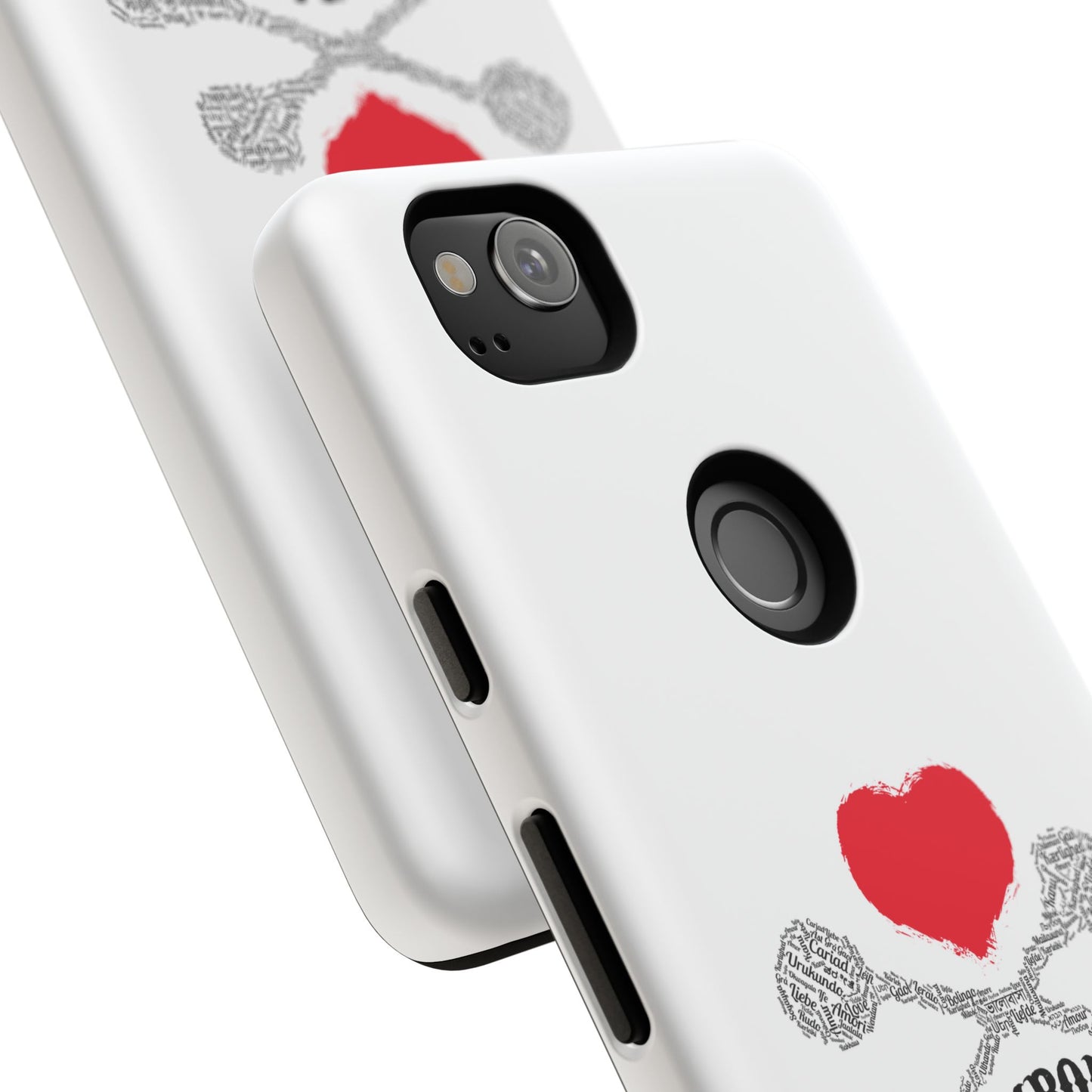 Luvbones - Hearts & Crossbones Phone Case, Tough Cases, Unique Smartphone Accessory, Gift for Him or Her