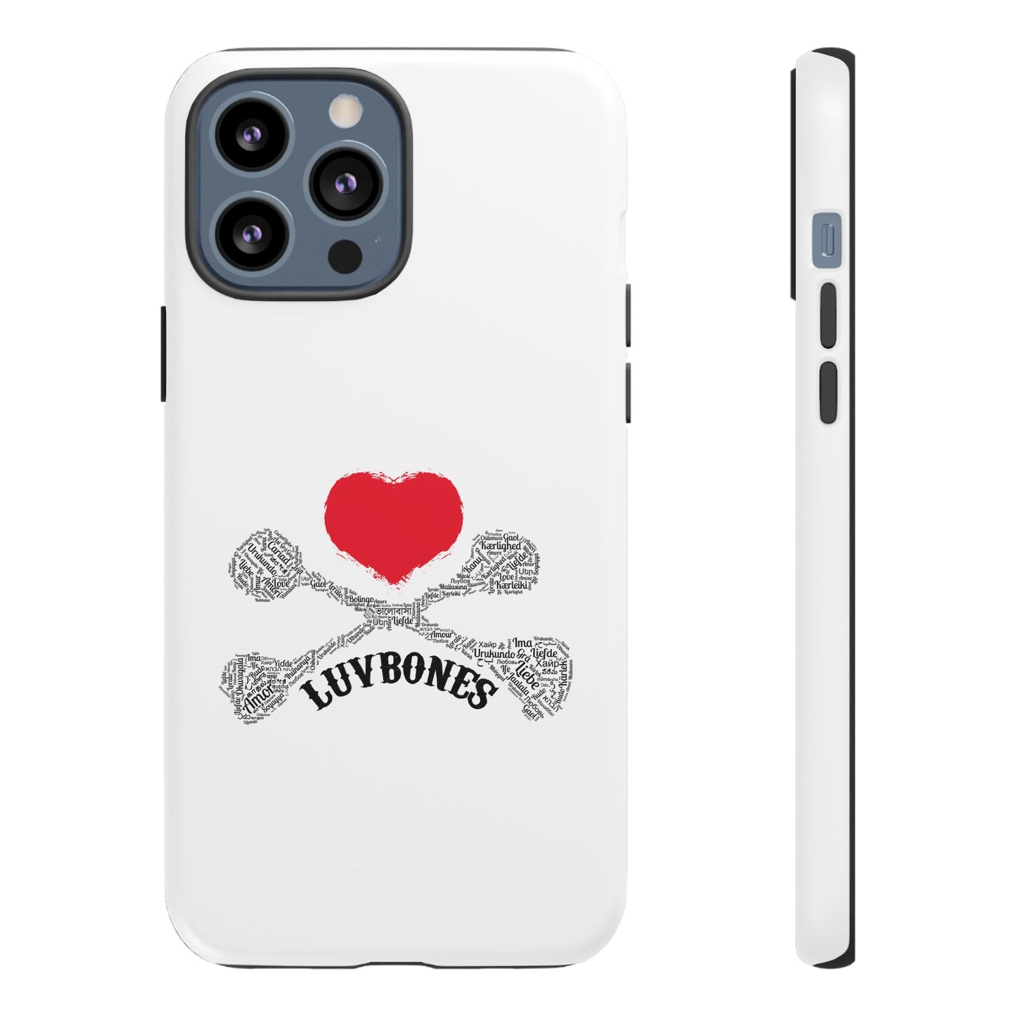 Luvbones - Hearts & Crossbones Phone Case, Tough Cases, Unique Smartphone Accessory, Gift for Him or Her