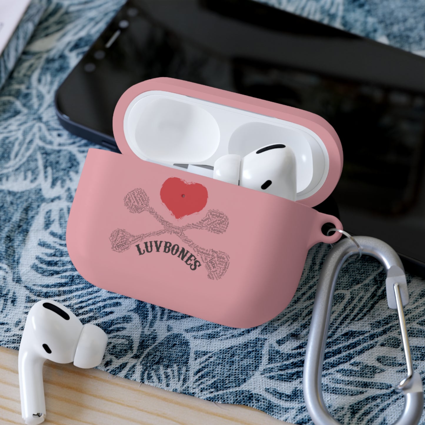Luvbones - Hearts & Crossbones Stylish AirPods Case Cover | Fun Accessory, Unique Gift, Wireless Earbuds Cover, Trendy Tech Protection