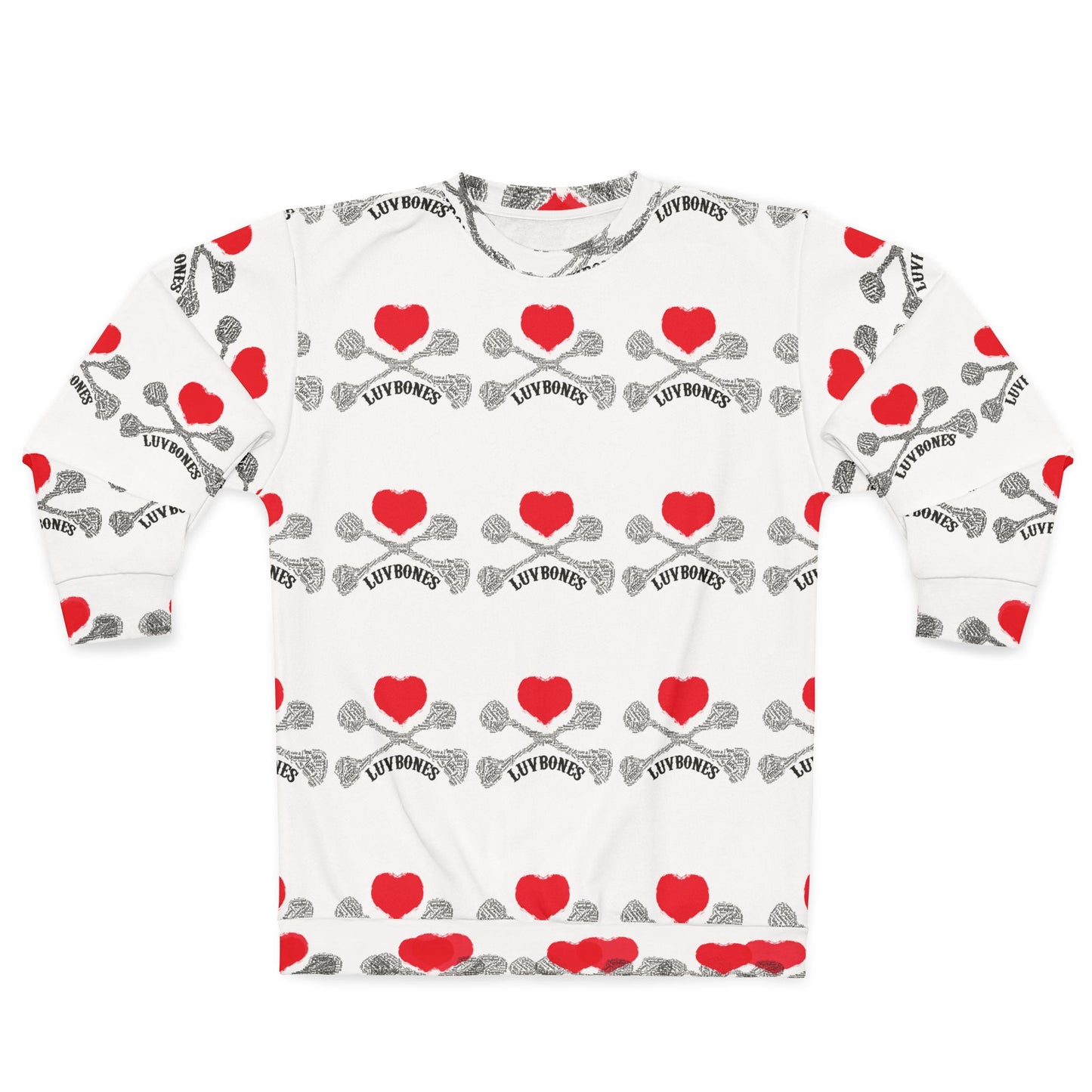 Luvbones - Hearts & Crossbones Unisex Sweatshirt, Trendy Streetwear, Gift for Him/Her, Comfortable Layering, Valentine's Day Apparel
