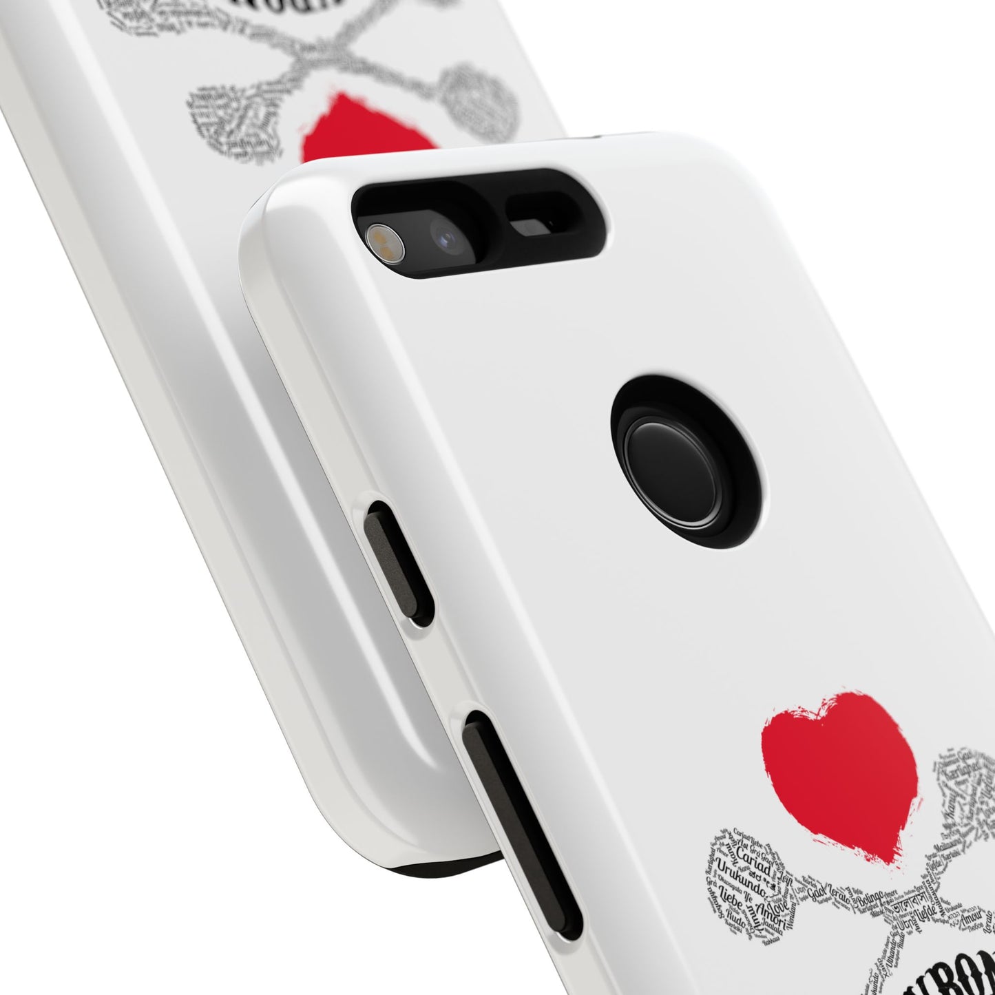 Luvbones - Hearts & Crossbones Phone Case, Tough Cases, Unique Smartphone Accessory, Gift for Him or Her