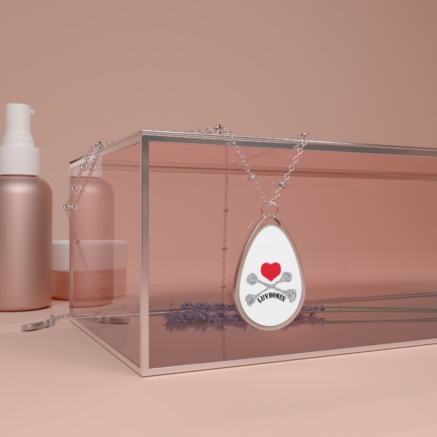 Luvbones - Hearts & Crossbones Necklace - Stylish Oval Pendant for Trendy Souls, Perfect Gift for Birthdays, Anniversaries