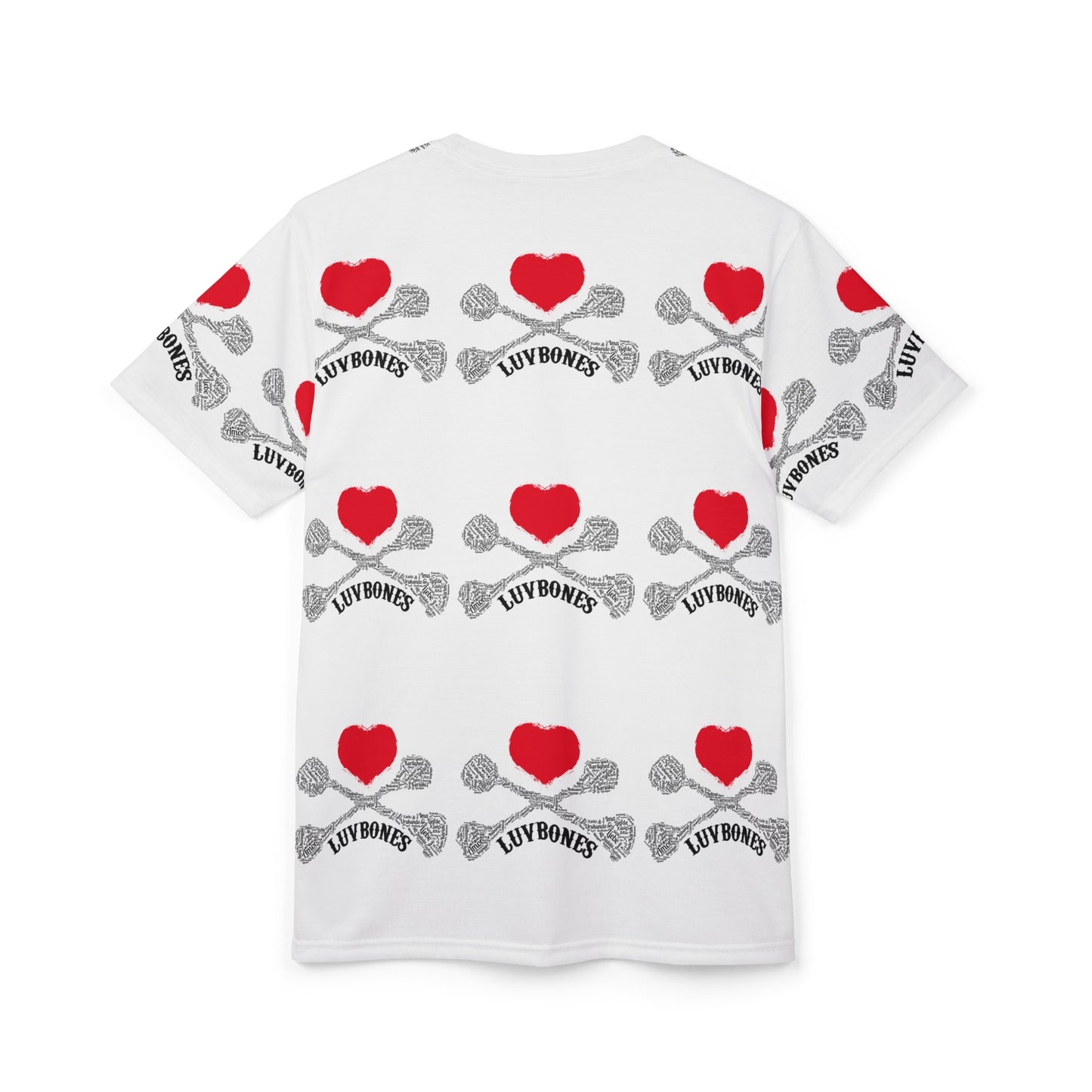 Luvbones - Hearts & Crossbones Unisex Tee, Cute Gift, Valentine's Day Apparel, Casual Wear