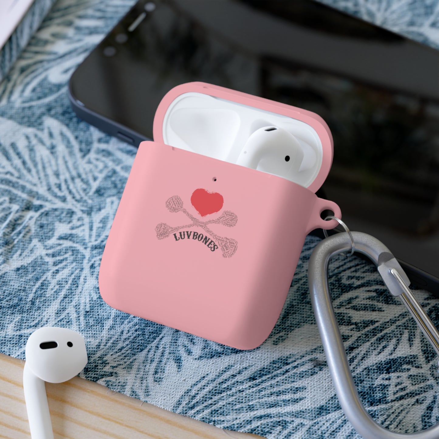 Luvbones - Hearts & Crossbones Stylish AirPods Case Cover | Fun Accessory, Unique Gift, Wireless Earbuds Cover, Trendy Tech Protection