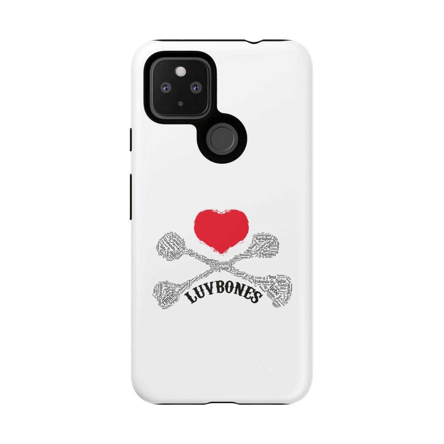 Luvbones - Hearts & Crossbones Phone Case, Tough Cases, Unique Smartphone Accessory, Gift for Him or Her
