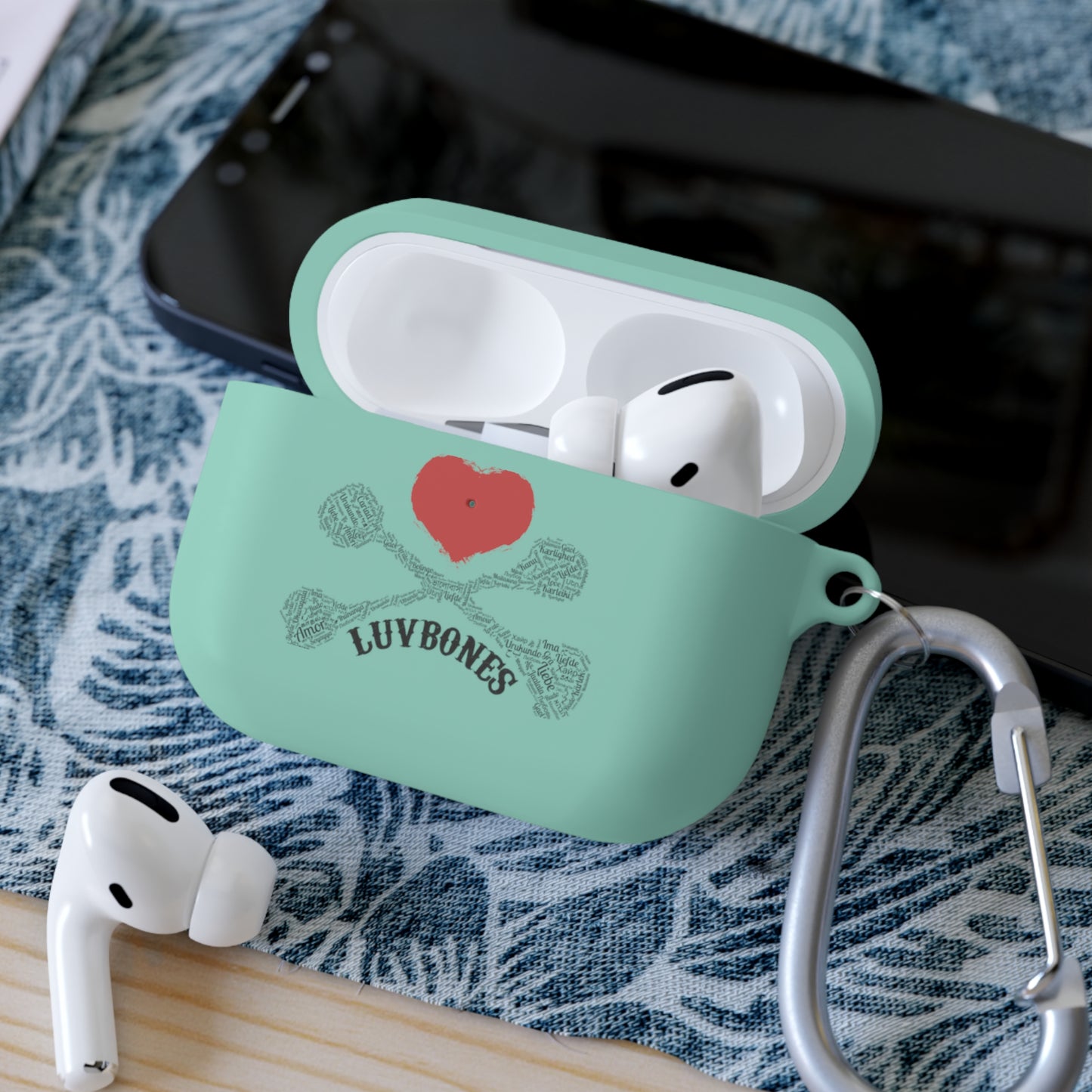 Luvbones - Hearts & Crossbones Stylish AirPods Case Cover | Fun Accessory, Unique Gift, Wireless Earbuds Cover, Trendy Tech Protection