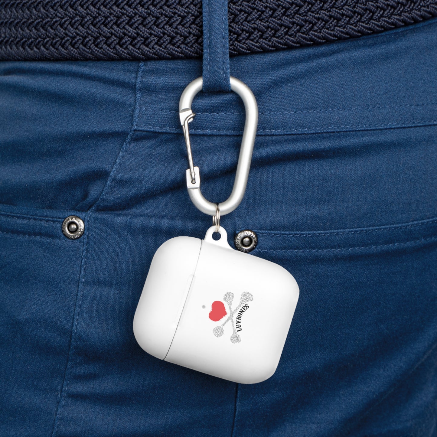 Luvbones - Hearts & Crossbones Stylish AirPods Case Cover | Fun Accessory, Unique Gift, Wireless Earbuds Cover, Trendy Tech Protection