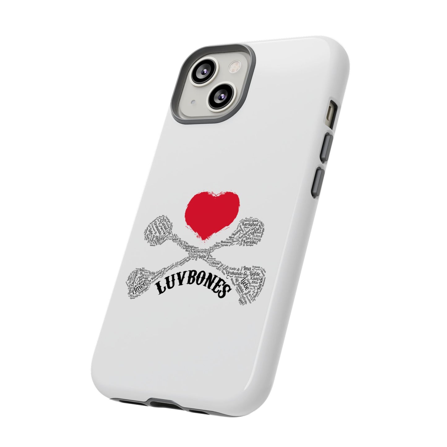Luvbones - Hearts & Crossbones Phone Case, Tough Cases, Unique Smartphone Accessory, Gift for Him or Her