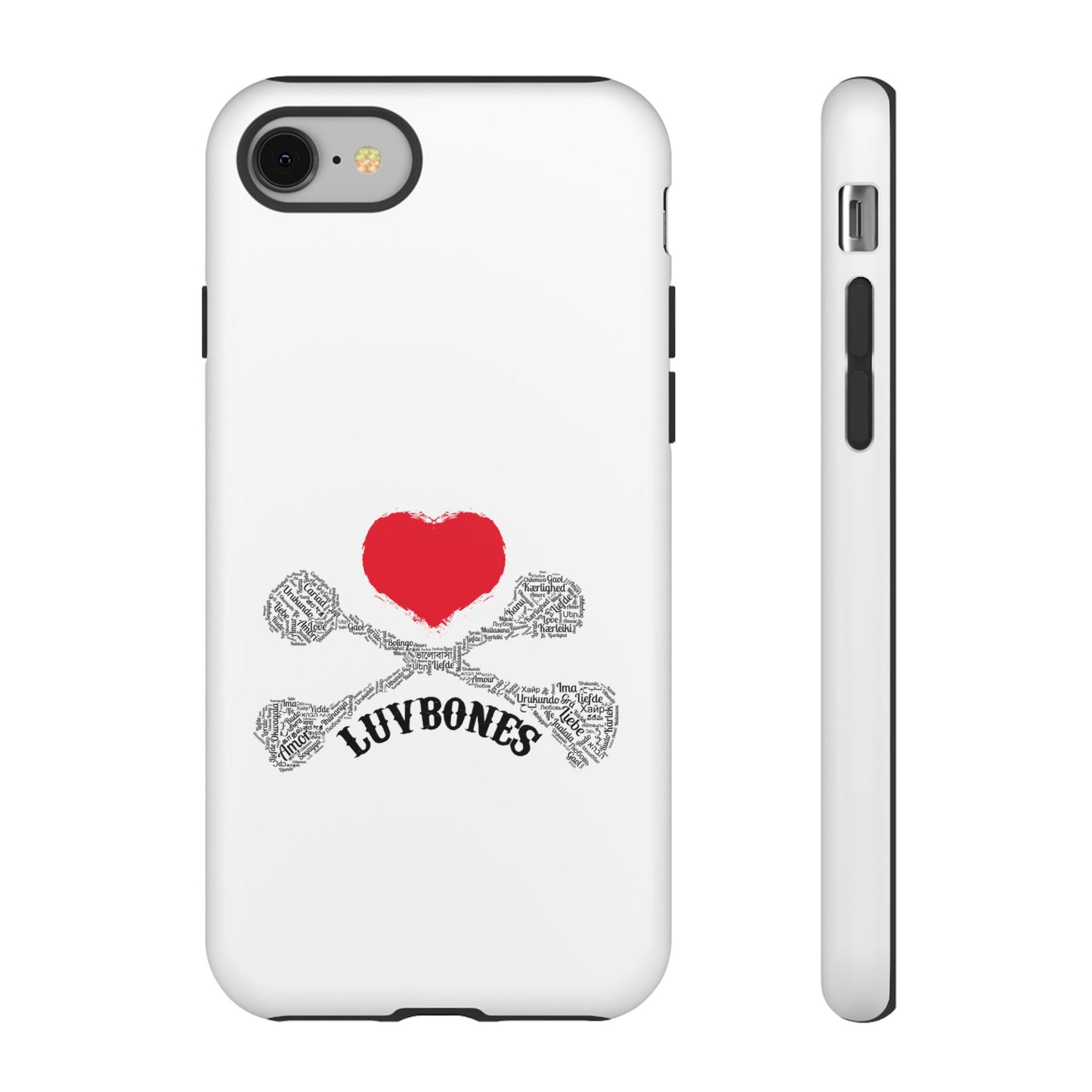 Luvbones - Hearts & Crossbones Phone Case, Tough Cases, Unique Smartphone Accessory, Gift for Him or Her