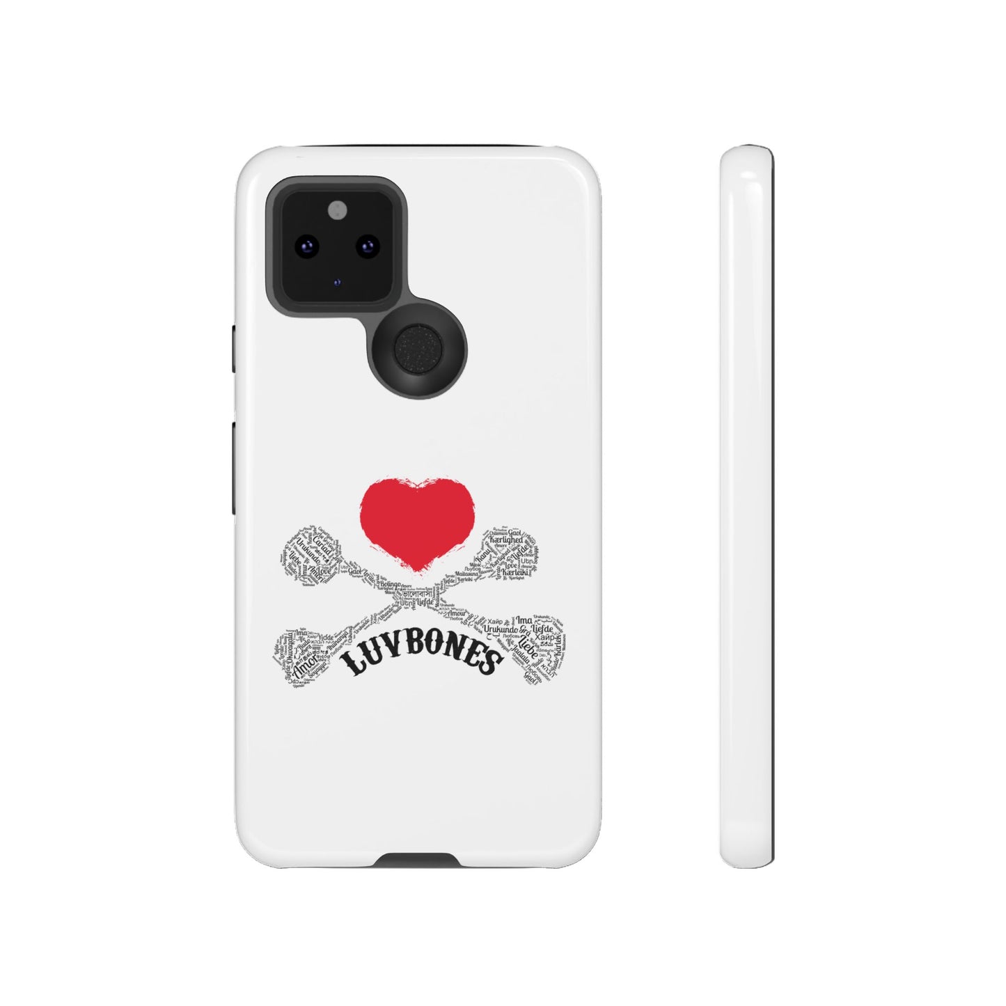 Luvbones - Hearts & Crossbones Phone Case, Tough Cases, Unique Smartphone Accessory, Gift for Him or Her