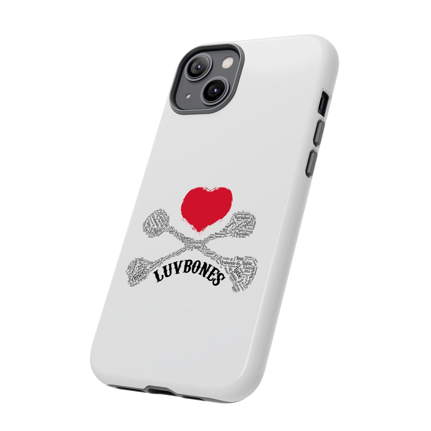 Luvbones - Hearts & Crossbones Phone Case, Tough Cases, Unique Smartphone Accessory, Gift for Him or Her