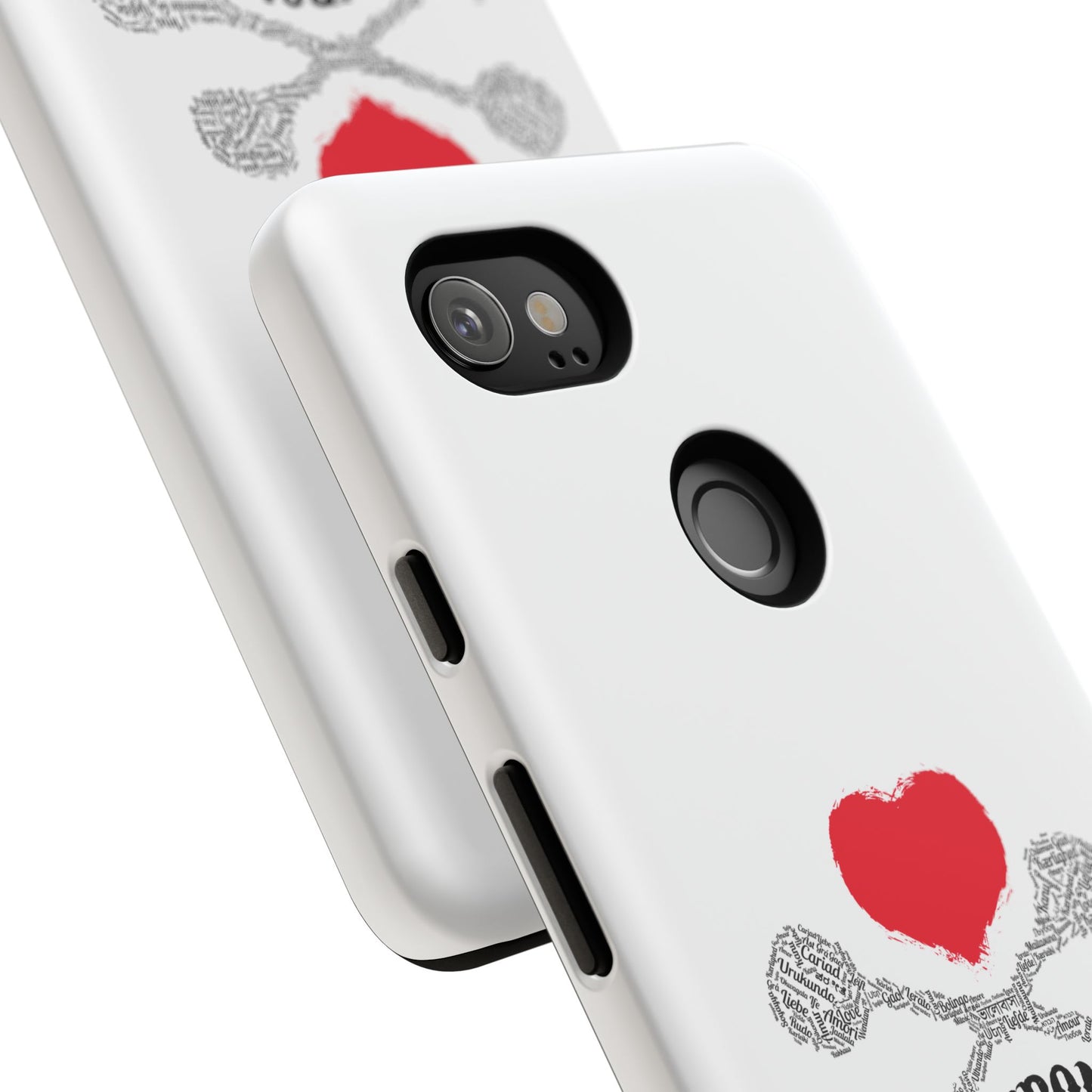 Luvbones - Hearts & Crossbones Phone Case, Tough Cases, Unique Smartphone Accessory, Gift for Him or Her
