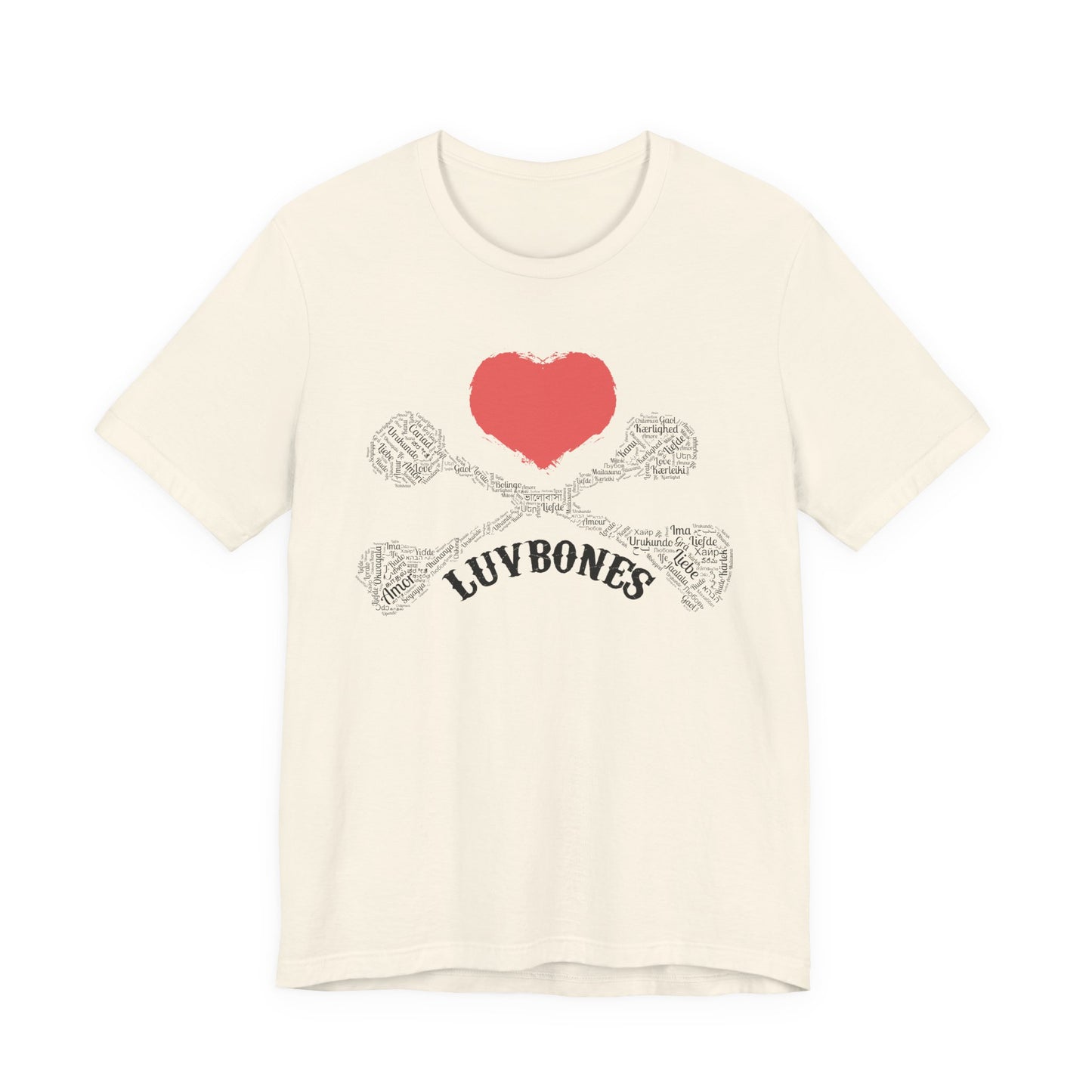 Luvbones - Hearts & Crossbones Unisex Tee, Graphic T-Shirt, Casual Wear, Music Lover Gift, Valentine's Day Shirt, Rock & Roll Style