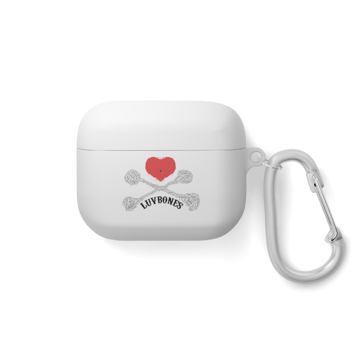 Luvbones - Hearts & Crossbones Stylish AirPods Case Cover | Fun Accessory, Unique Gift, Wireless Earbuds Cover, Trendy Tech Protection