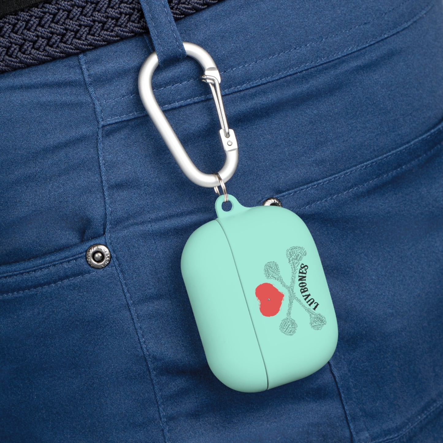 Luvbones - Hearts & Crossbones Stylish AirPods Case Cover | Fun Accessory, Unique Gift, Wireless Earbuds Cover, Trendy Tech Protection