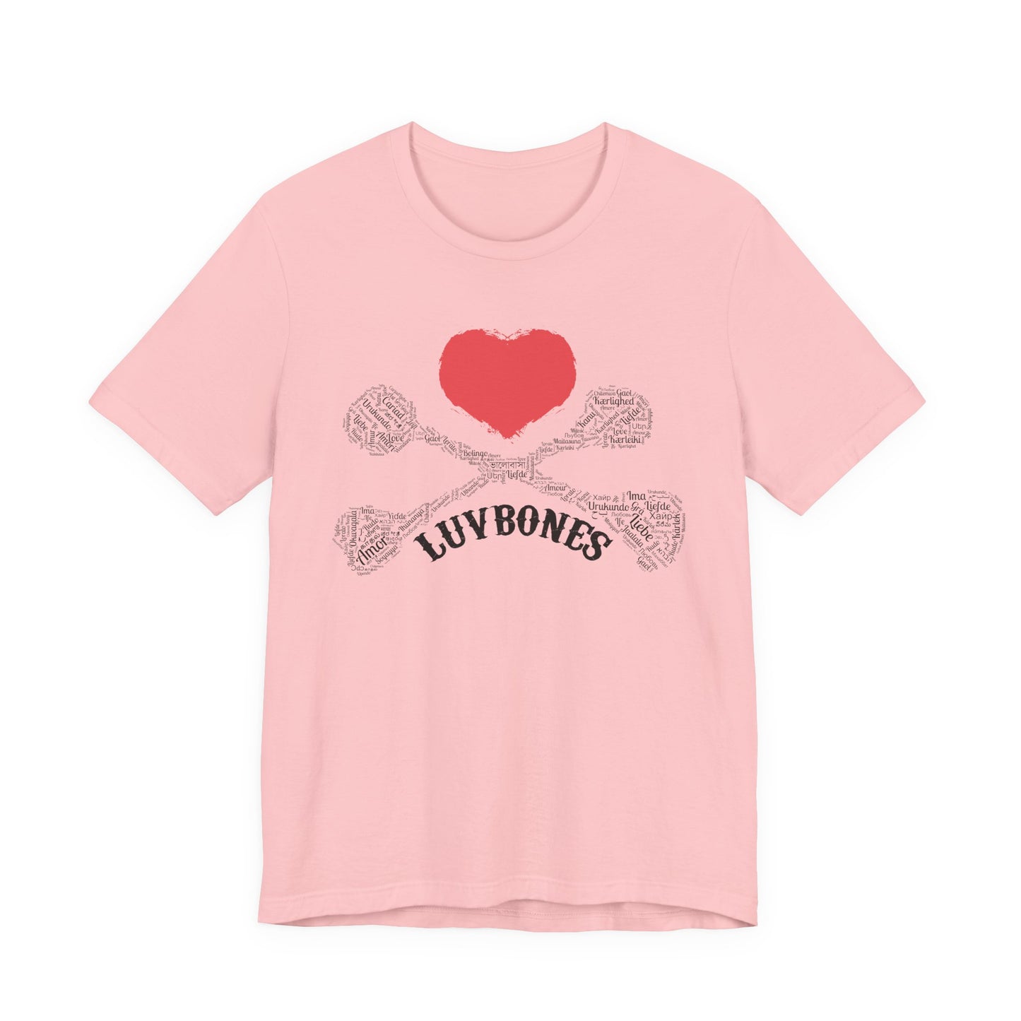 Luvbones - Hearts & Crossbones Unisex Tee, Graphic T-Shirt, Casual Wear, Music Lover Gift, Valentine's Day Shirt, Rock & Roll Style