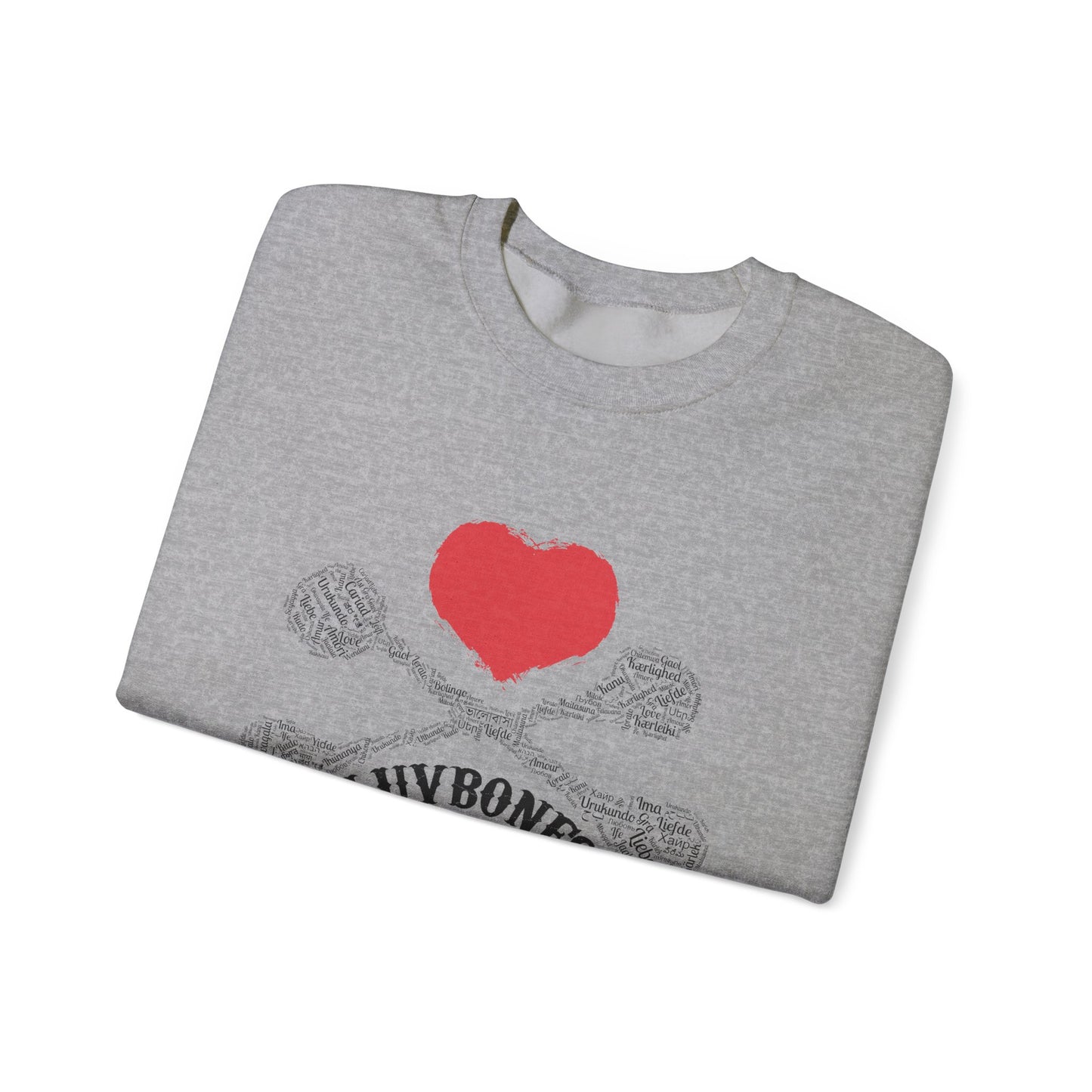 Luvbones - Hearts & Crossbones Sweatshirt, Cozy Unisex Crewneck, Valentine Gift, Edgy Sweatshirt for Him/Her, Casual Wear, Trendy Outfit