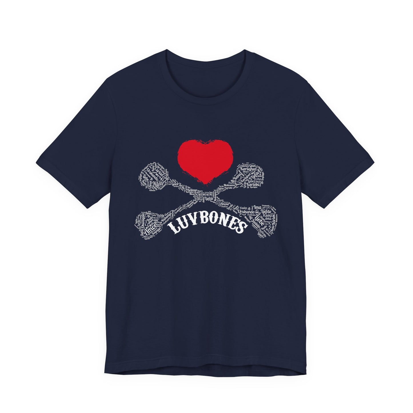 Luvbones - Hearts & Crossbones Unisex Tee, Graphic T-Shirt, Casual Wear, Music Lover Gift, Valentine's Day Shirt, Rock & Roll Style