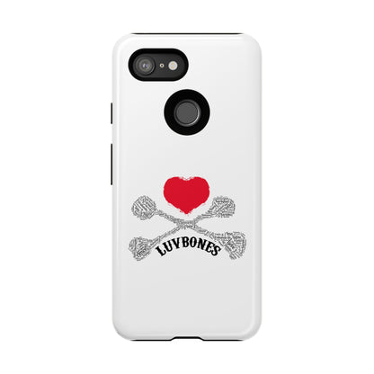 Luvbones - Hearts & Crossbones Phone Case, Tough Cases, Unique Smartphone Accessory, Gift for Him or Her