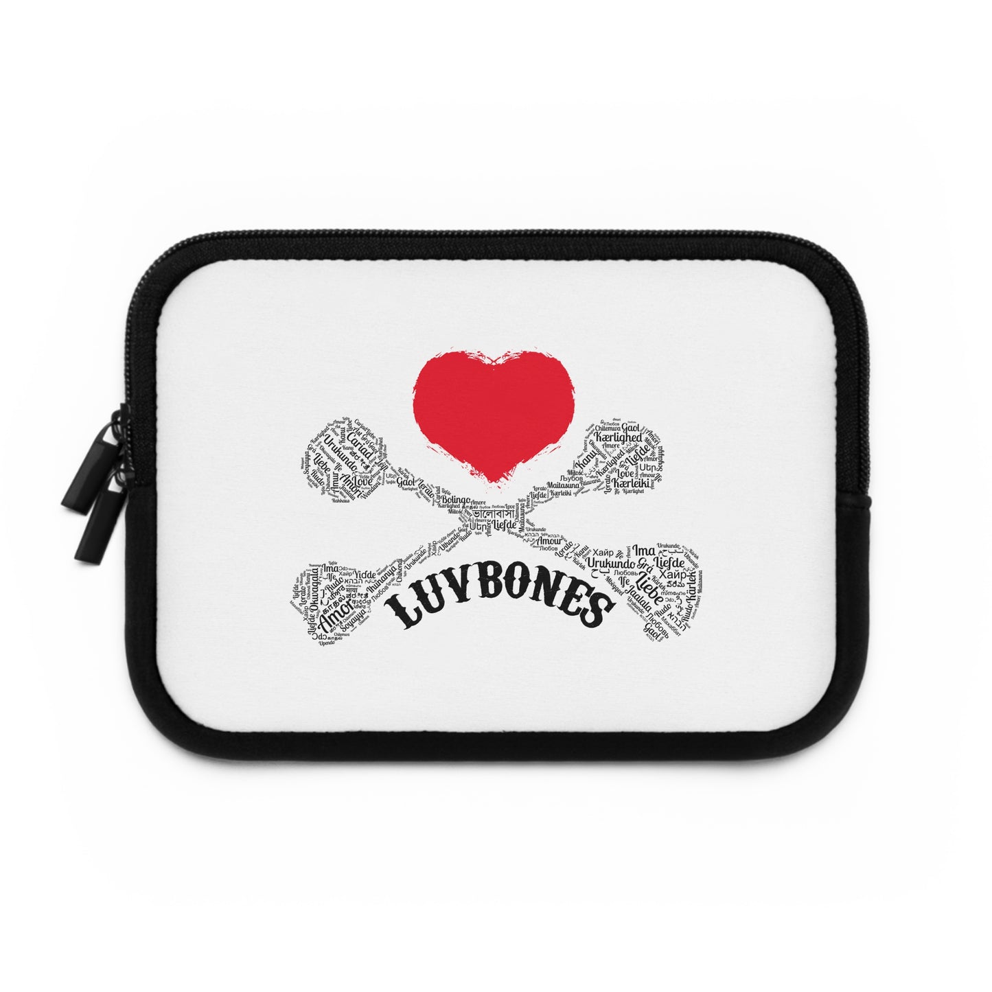Luvbones - Hearts & Crossbones Stylish Laptop Sleeve, Perfect for Tech Lovers, Gifts for Graduations, Back to School, or Everyday Use