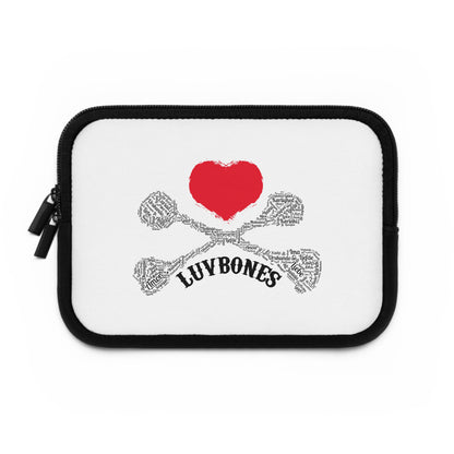 Luvbones - Hearts & Crossbones Stylish Laptop Sleeve, Perfect for Tech Lovers, Gifts for Graduations, Back to School, or Everyday Use