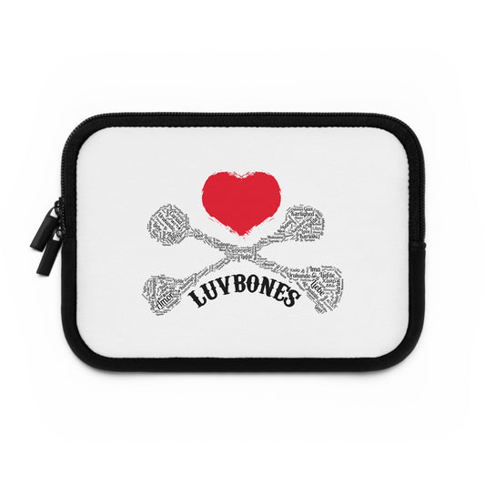 Luvbones - Hearts & Crossbones Stylish Laptop Sleeve, Perfect for Tech Lovers, Gifts for Graduations, Back to School, or Everyday Use