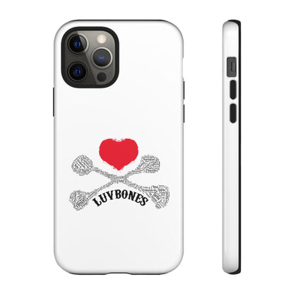 Luvbones - Hearts & Crossbones Phone Case, Tough Cases, Unique Smartphone Accessory, Gift for Him or Her