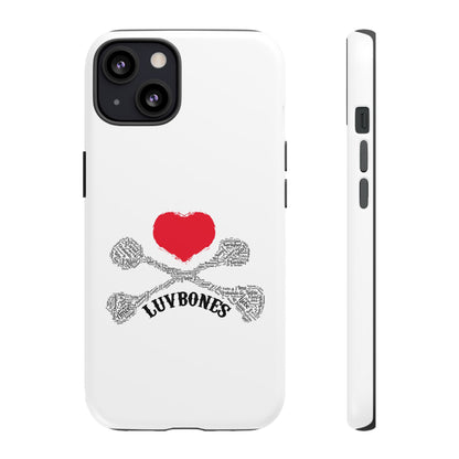 Luvbones - Hearts & Crossbones Phone Case, Tough Cases, Unique Smartphone Accessory, Gift for Him or Her