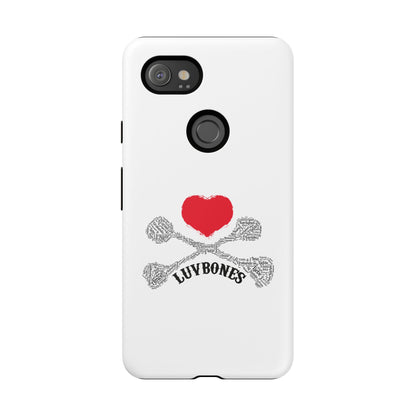 Luvbones - Hearts & Crossbones Phone Case, Tough Cases, Unique Smartphone Accessory, Gift for Him or Her