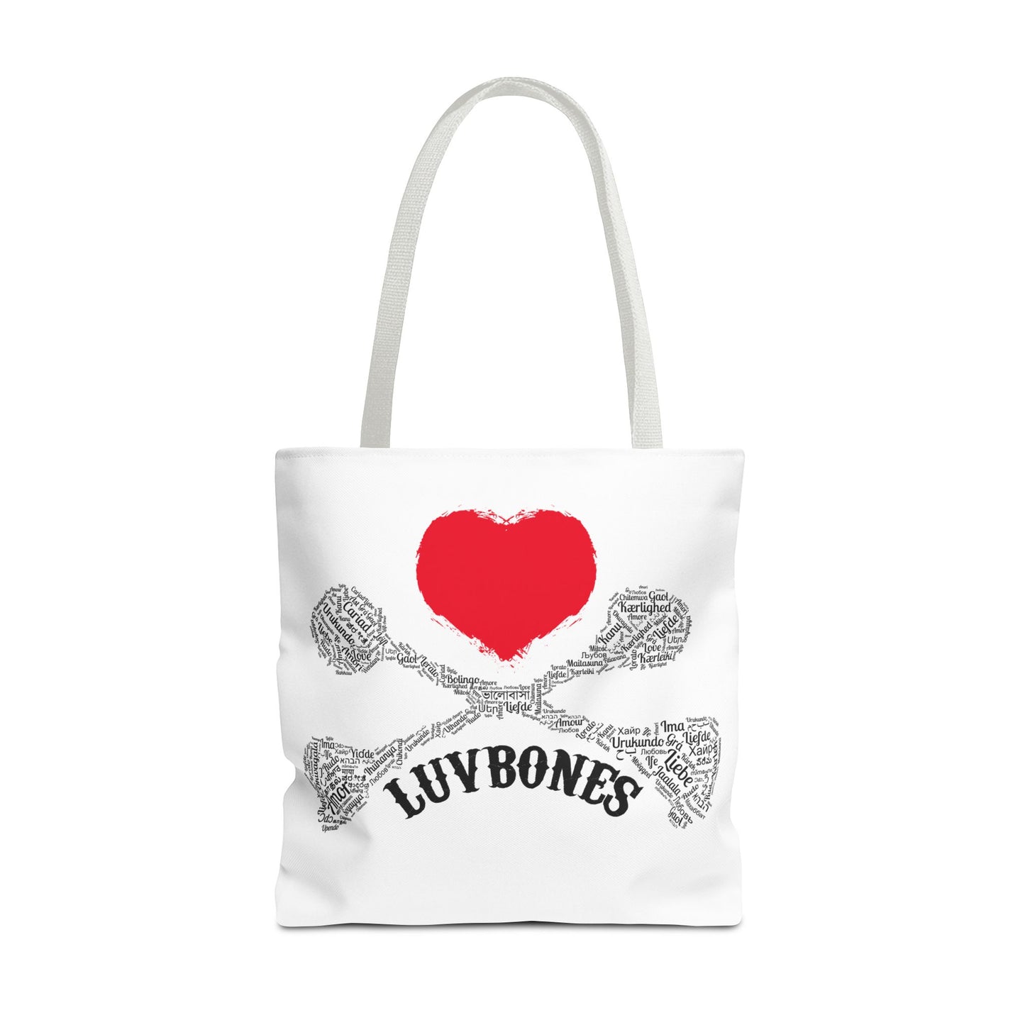 Luvbones - Hearts & Crossbones Tote Bag, Perfect for Everyday Use, Eco-Friendly Gift, Unique Design, Ideal for Holidays