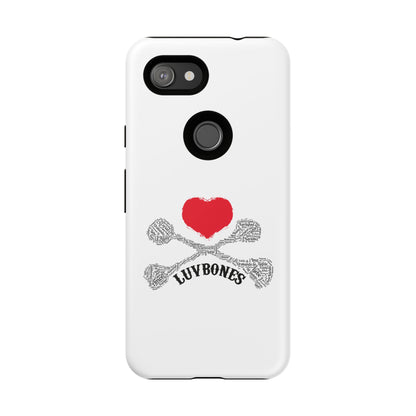 Luvbones - Hearts & Crossbones Phone Case, Tough Cases, Unique Smartphone Accessory, Gift for Him or Her