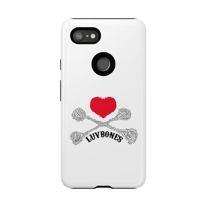 Luvbones - Hearts & Crossbones Phone Case, Tough Cases, Unique Smartphone Accessory, Gift for Him or Her