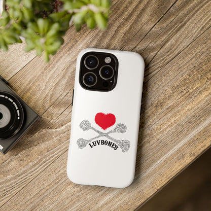 Luvbones - Hearts & Crossbones Phone Case, Tough Cases, Unique Smartphone Accessory, Gift for Him or Her