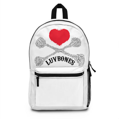 Luvbones - Hearts & Crossbones Backpack | Unique Style, Perfect for Students & Travel, Gift for Skaters, Techies, and Punk Enthusiasts