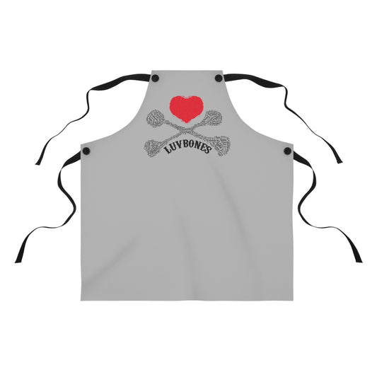Luvbones - Hearts & Crossbones Apron, Cute Cooking Gift, Culinary Apron, Fun Kitchen Decor, Baking Lover's Gift