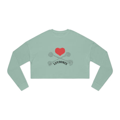 Luvbones - Hearts & Crossbones Cropped Sweatshirt Casual, Streetwear, Gift for Her, Trendy Apparel