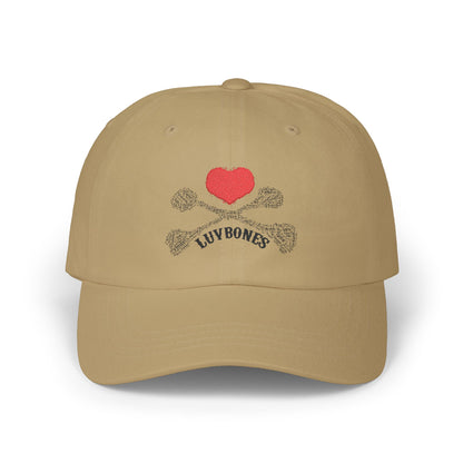 Luvbones - Hearts & Crossbones Dad Cap | Stylish Adjustable Hat, Perfect Gift for Dads, Casual Wear, Summer Outing, Birthday