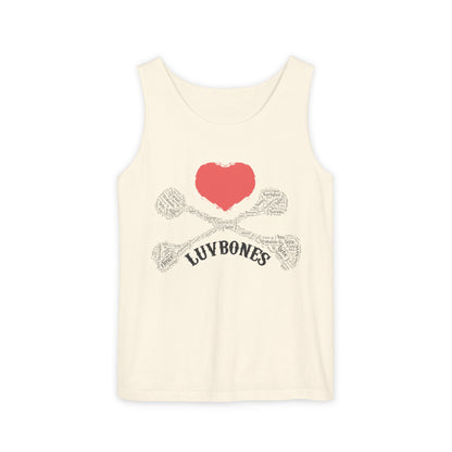 Luvbones - Hearts & Crossbones Unisex Tank Top | Casual Summer Wear, Gifts for Dog Lovers, Festival Fashion, Beach Apparel, Stylish Comfort