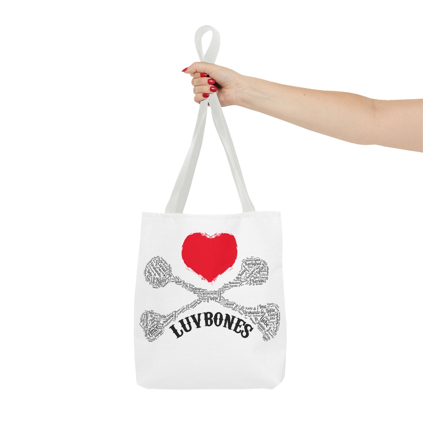 Luvbones - Hearts & Crossbones Tote Bag, Perfect for Everyday Use, Eco-Friendly Gift, Unique Design, Ideal for Holidays