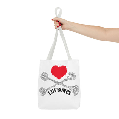 Luvbones - Hearts & Crossbones Tote Bag, Perfect for Everyday Use, Eco-Friendly Gift, Unique Design, Ideal for Holidays